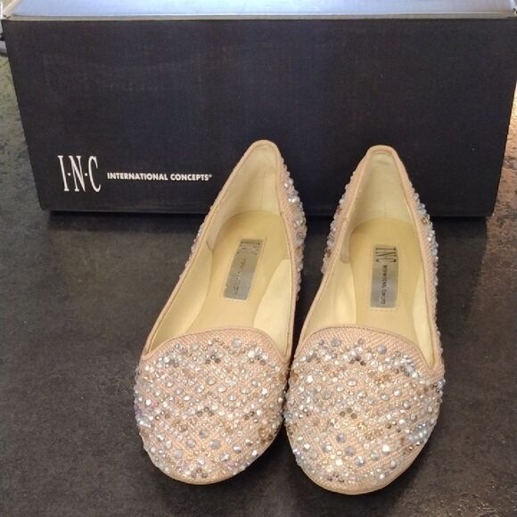 INC Beige Embellished Flats - Picture 1 of 7